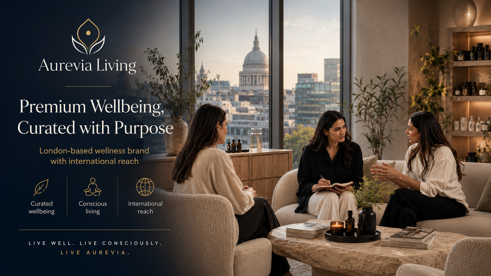 commercial presentation of a premium wellness brand based in London